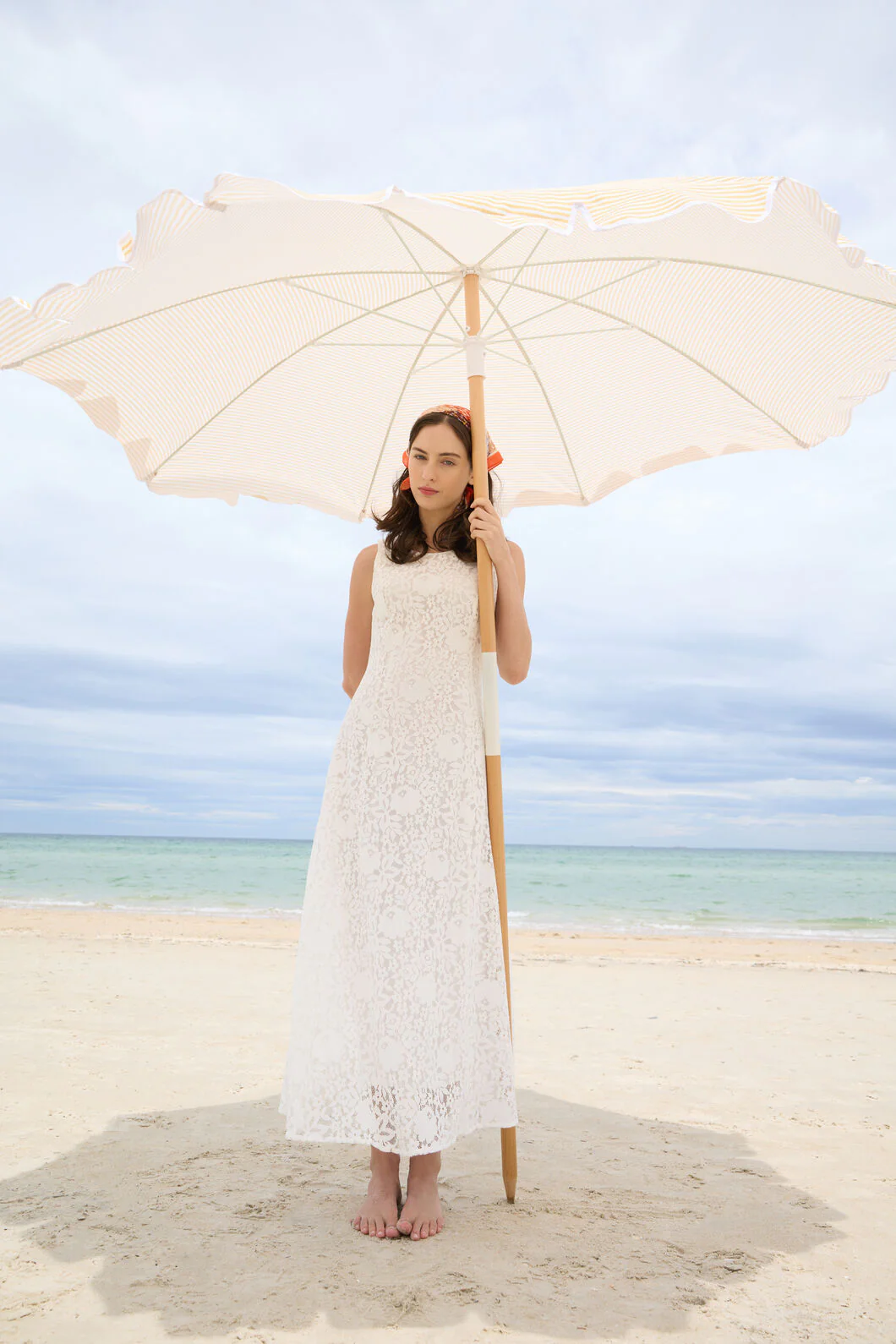 Dreamy White Lace Midi Dress - Image 3