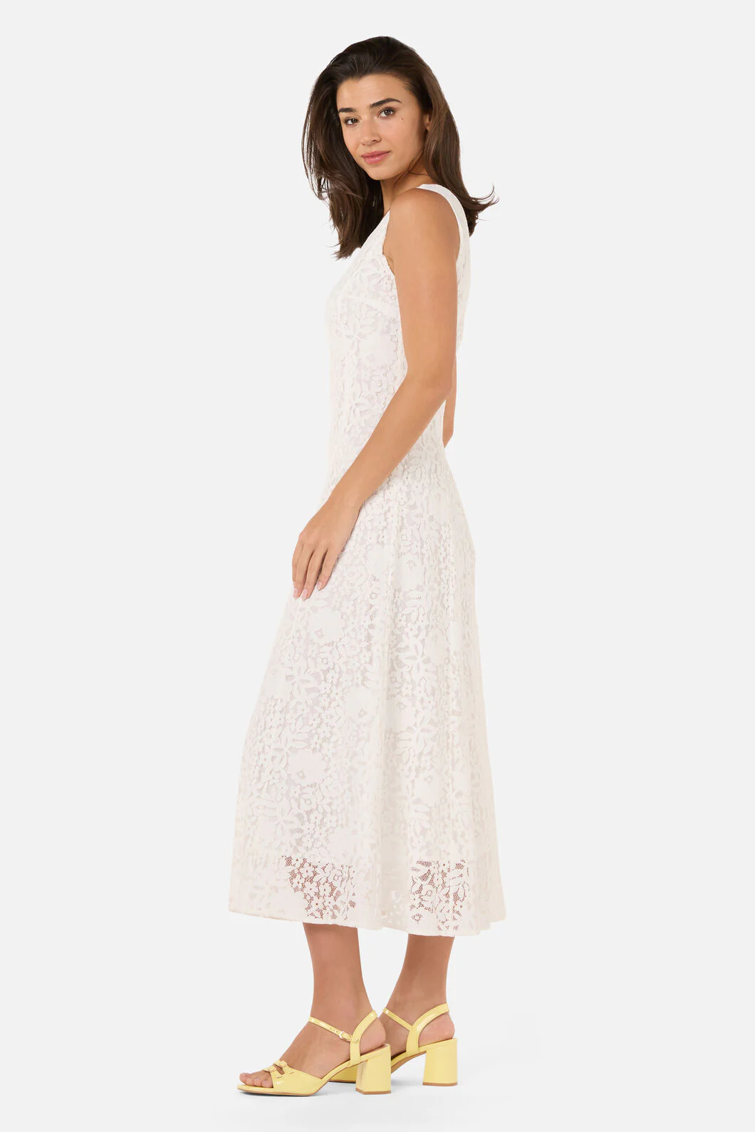 Dreamy White Lace Midi Dress - Image 7