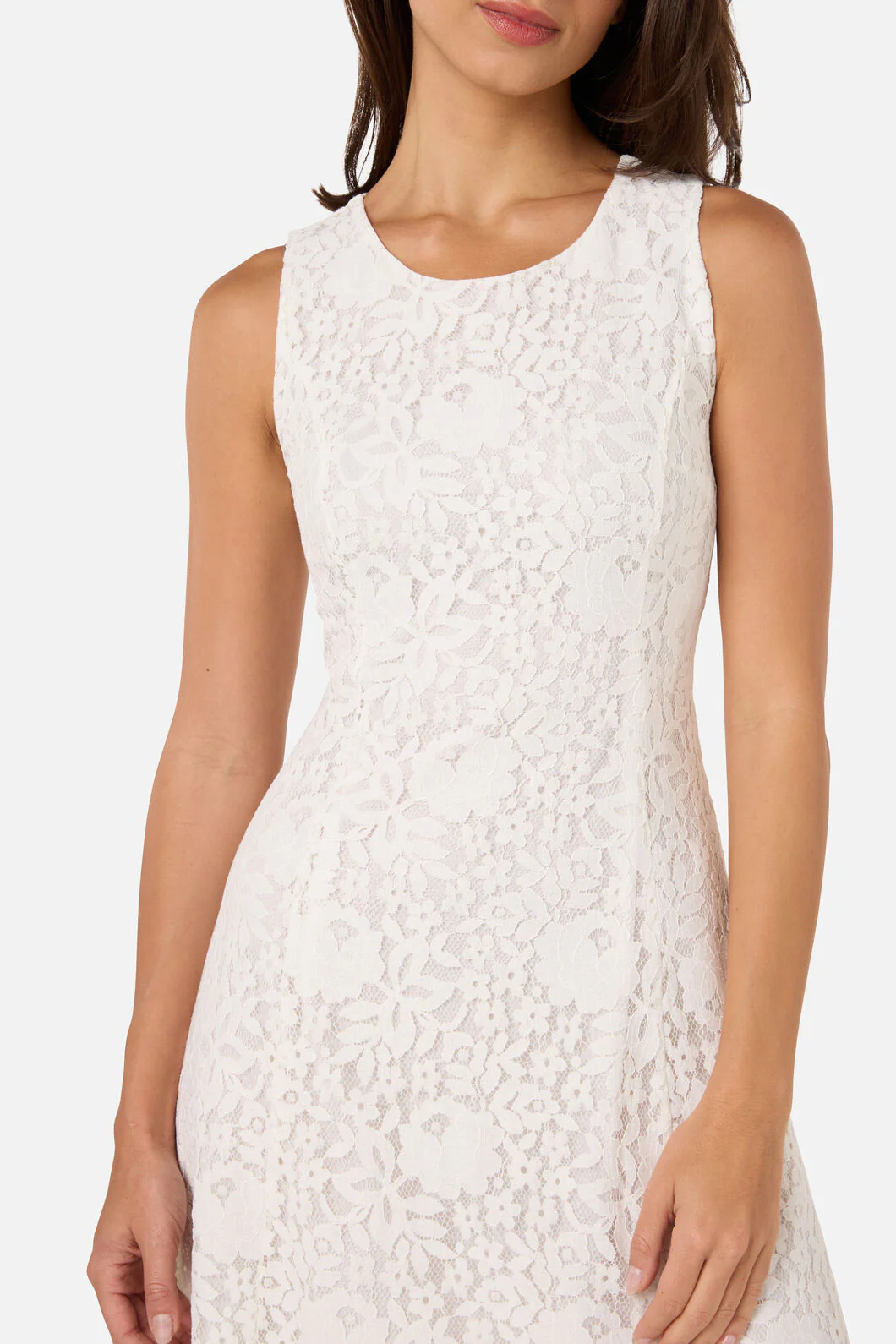 Dreamy White Lace Midi Dress - Image 9