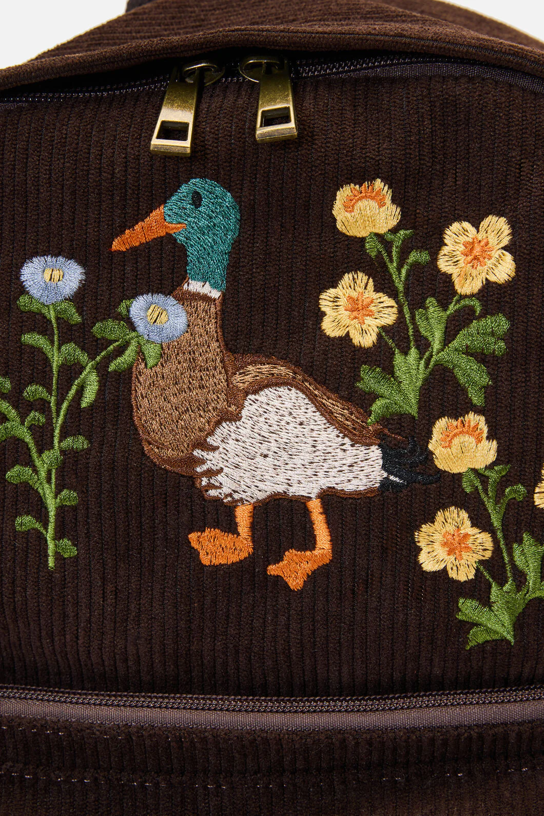 Duck Embroidered Cord Backpack - Image 9