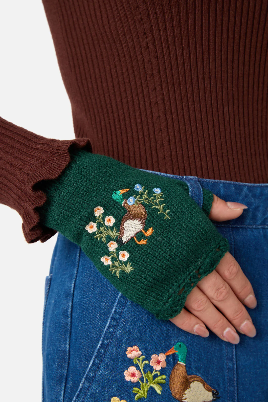 Duck Embroidered Gloves - Image 3