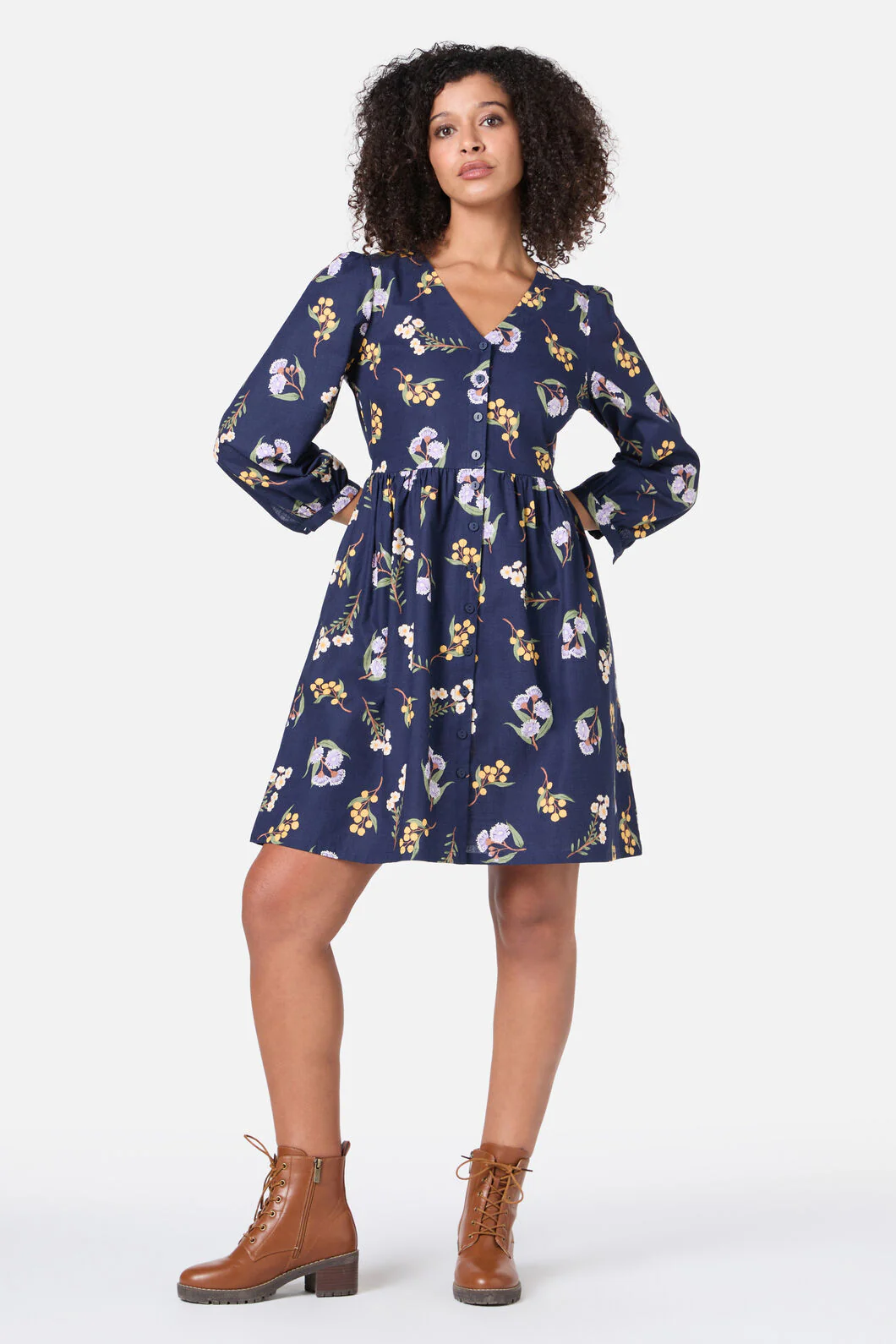 Elsie Native LS Smock Dress