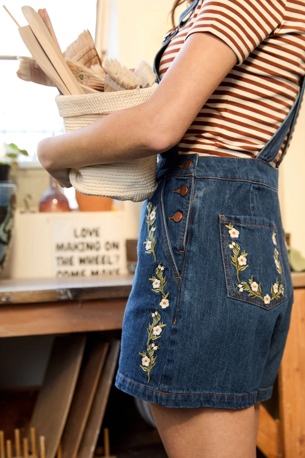 Esme Embroidered Short Overall - Image 3