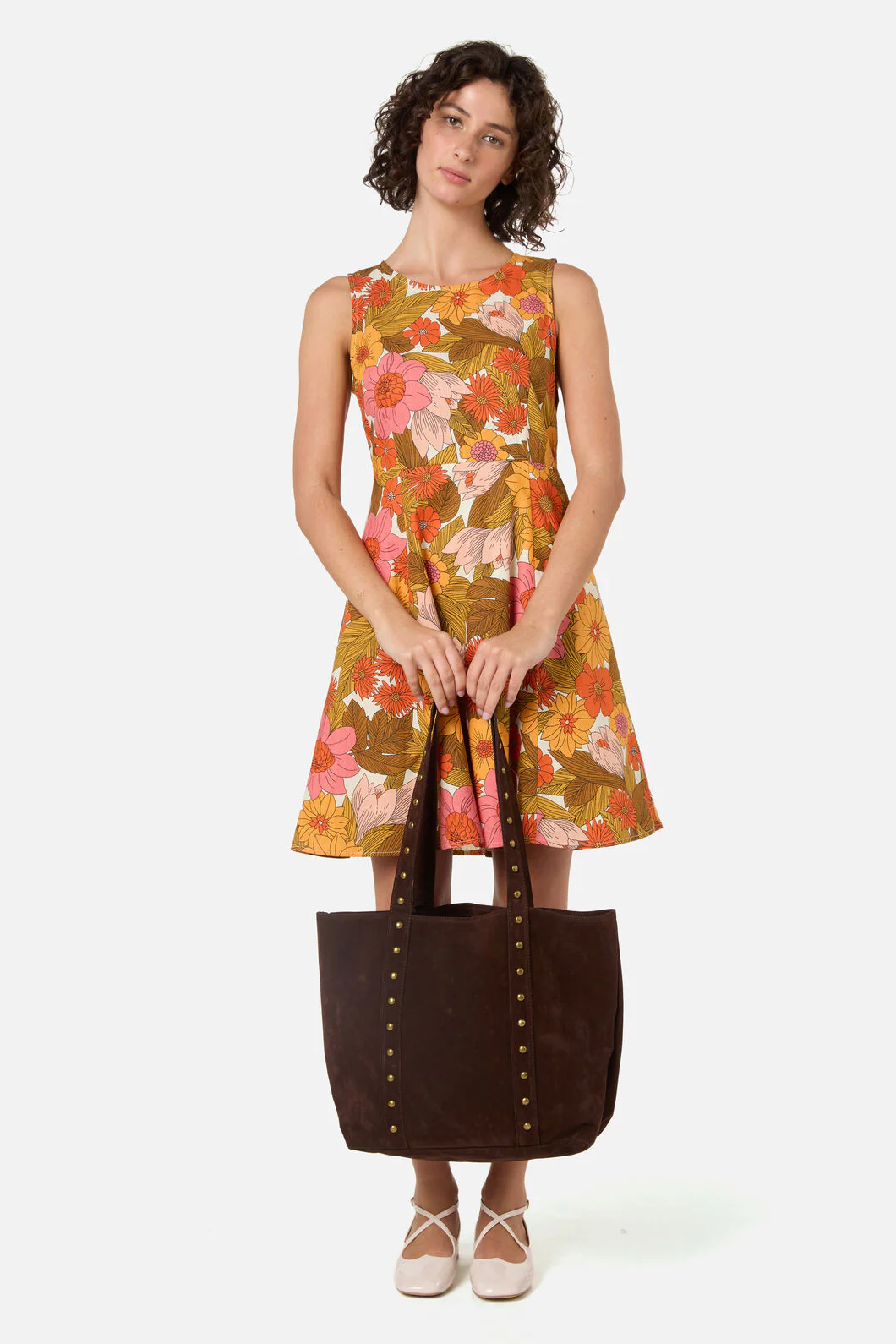 Faux Suede Stud Tote - Image 2