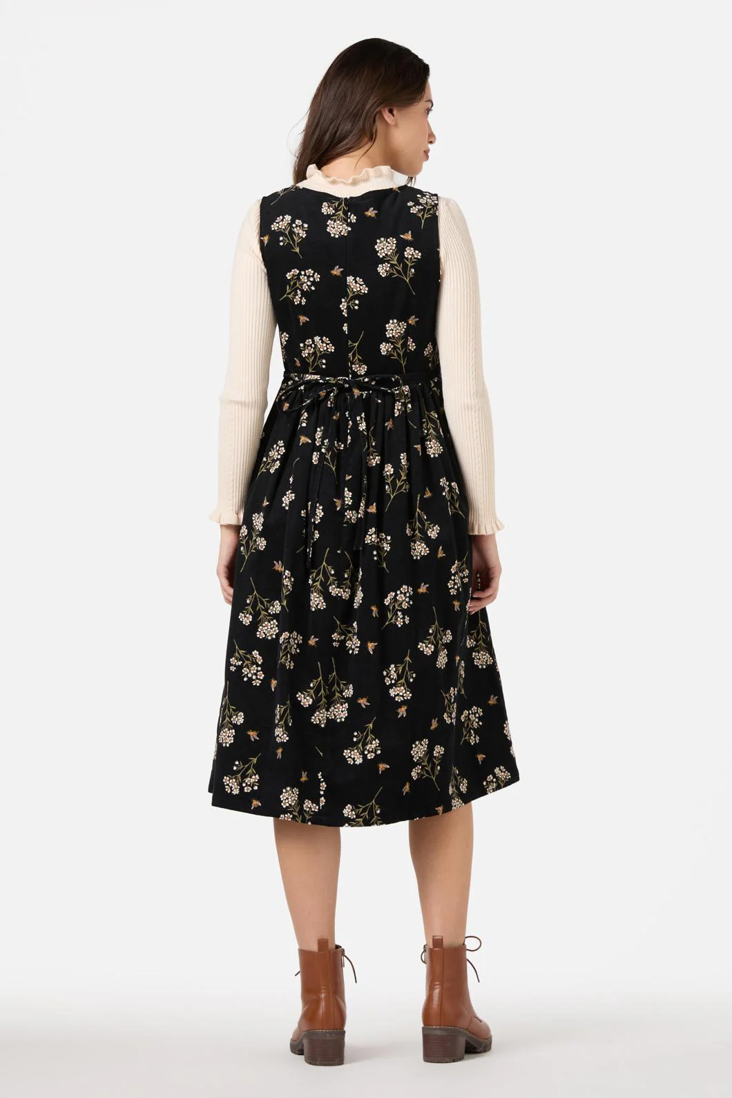 Flora Bee Cord Midi Dress - Image 4