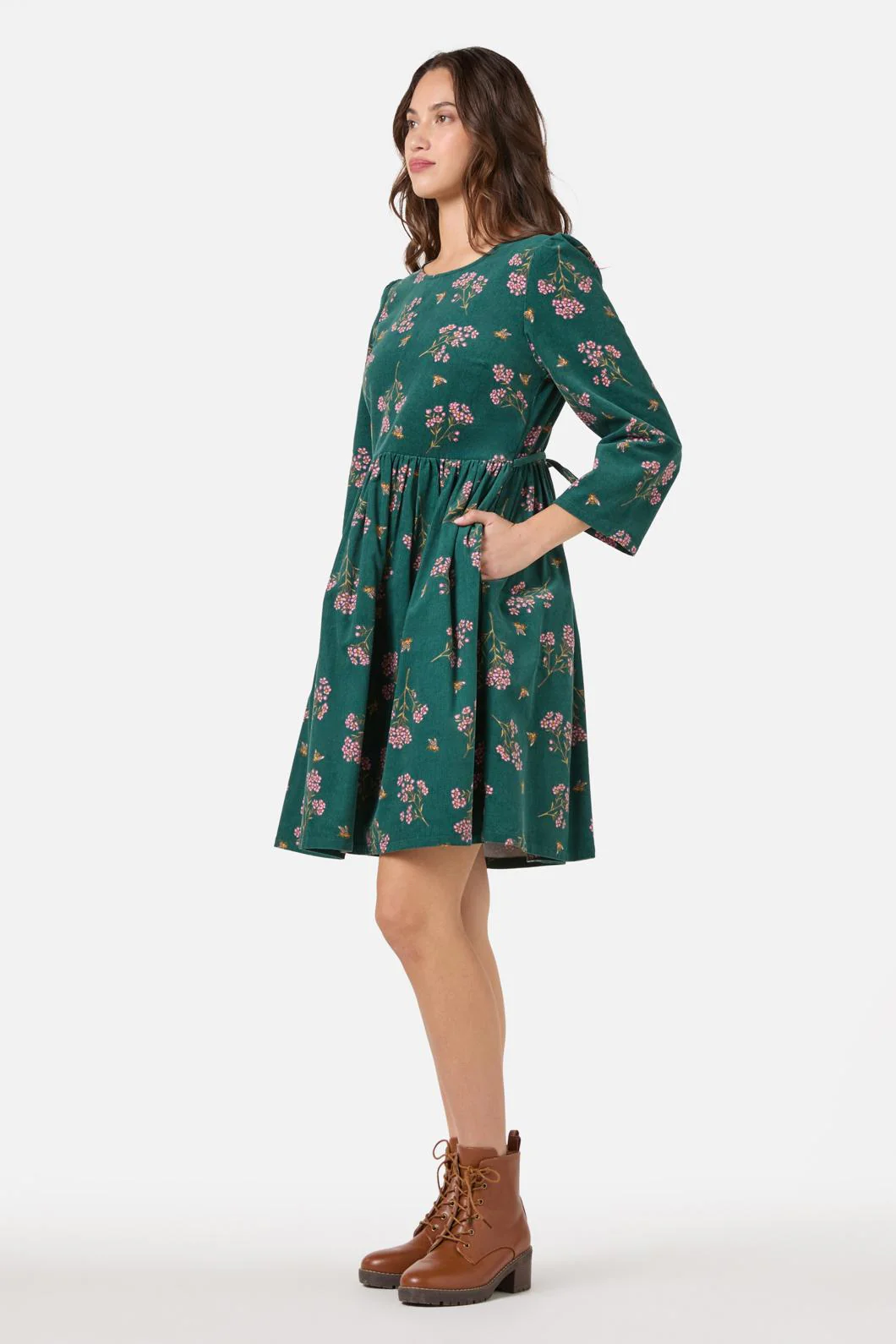Flora Bee Cord Smock Dress - Image 3