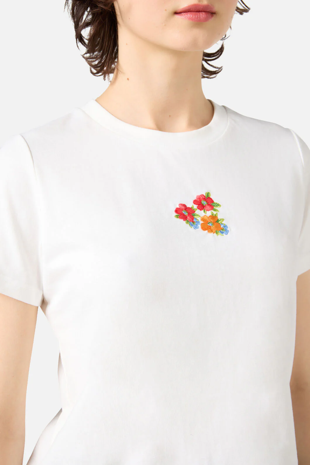Floral Embroidered Baby Tee - Image 5