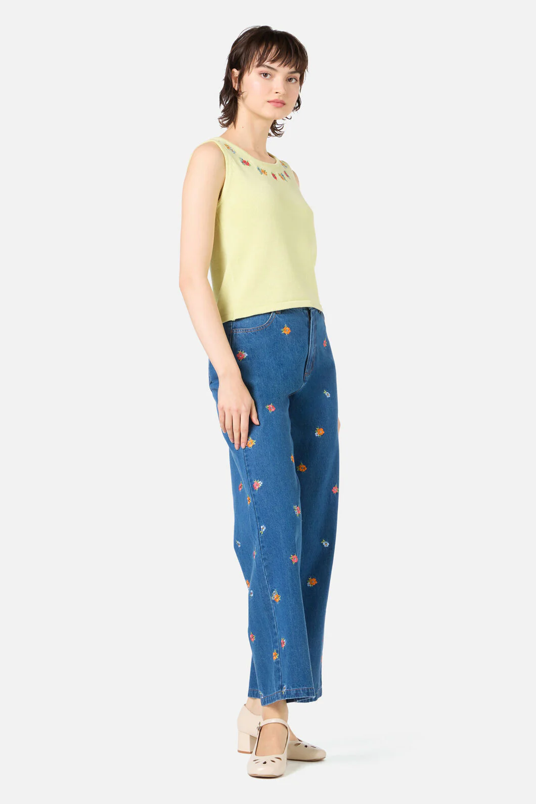Floral Embroidered Knit Tank - Image 4