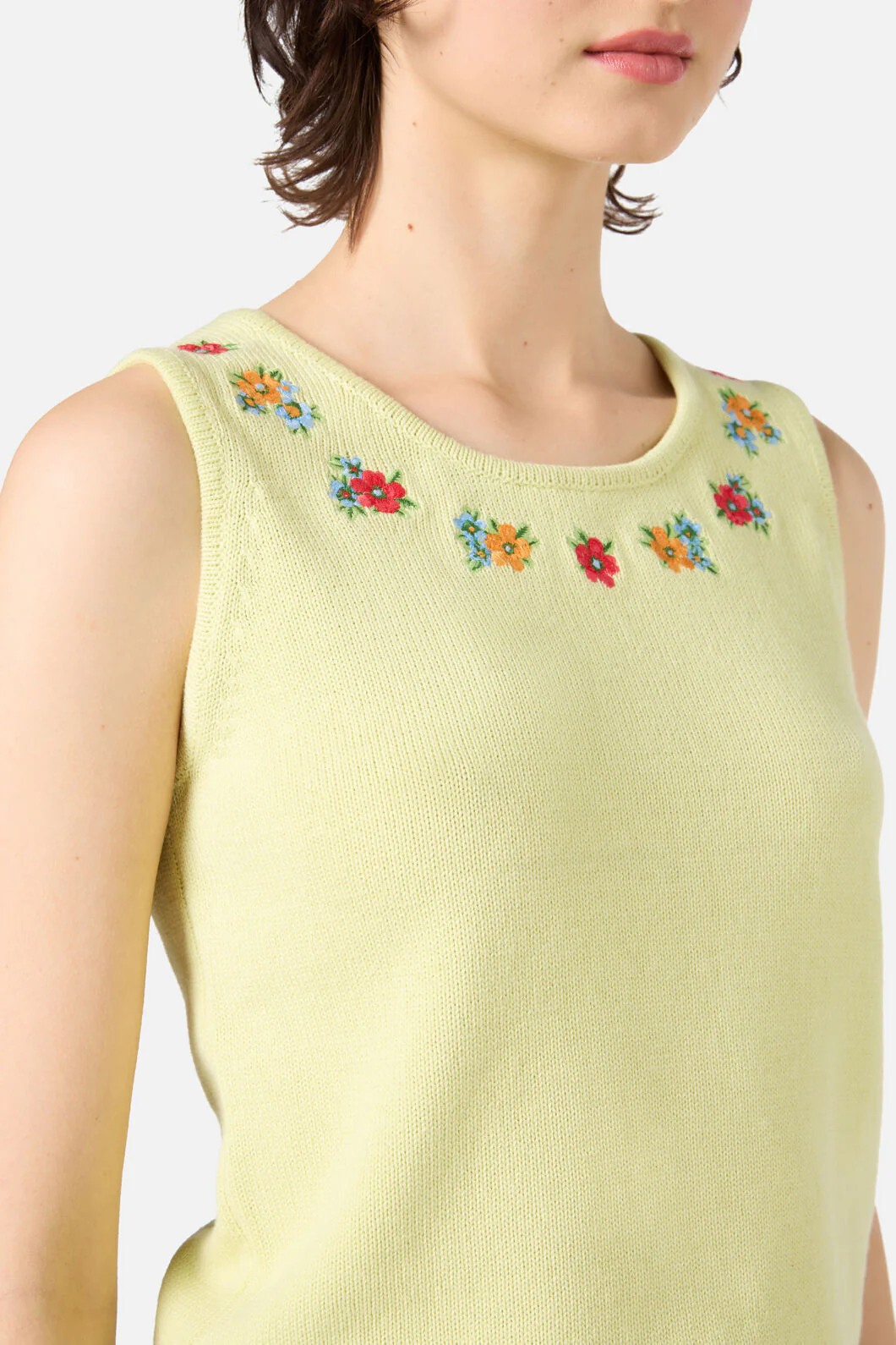 Floral Embroidered Knit Tank - Image 6
