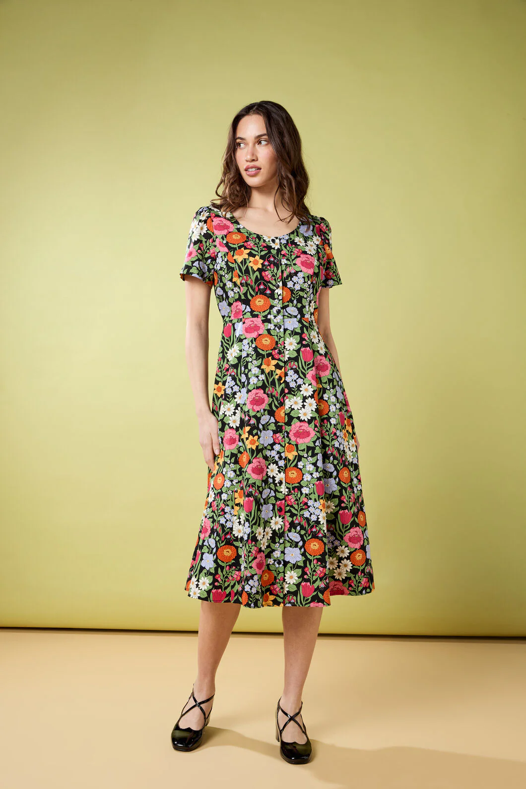 Floral Field Midi Dress - Image 4