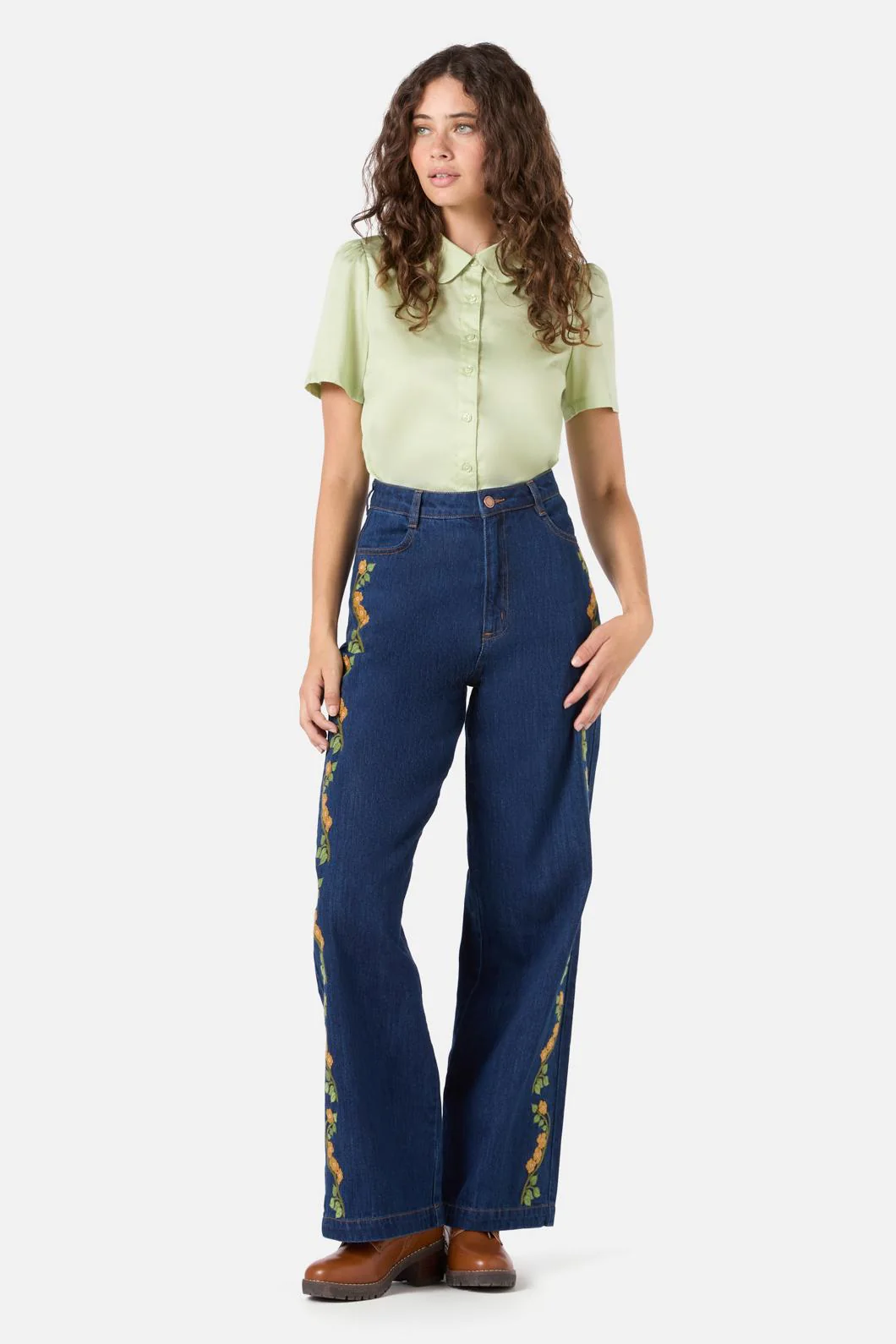 Flower Child Embroidered Jean - Image 6