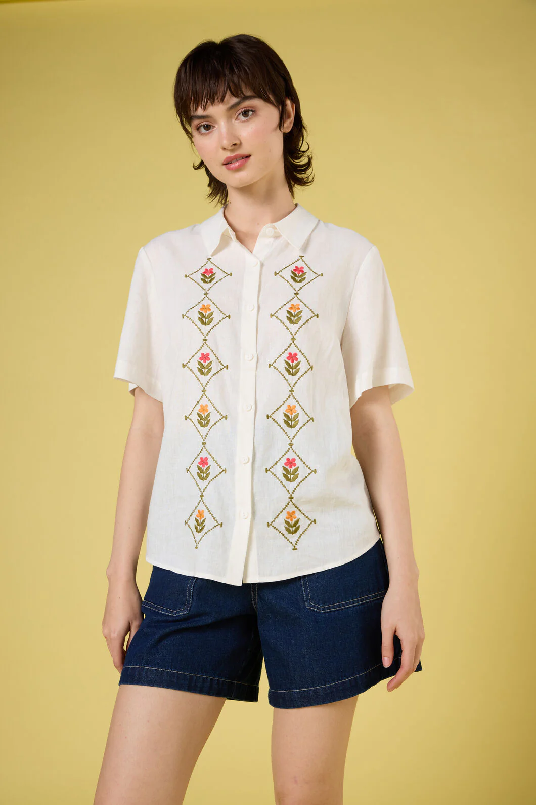 Flower Girl Embroidered Shirt