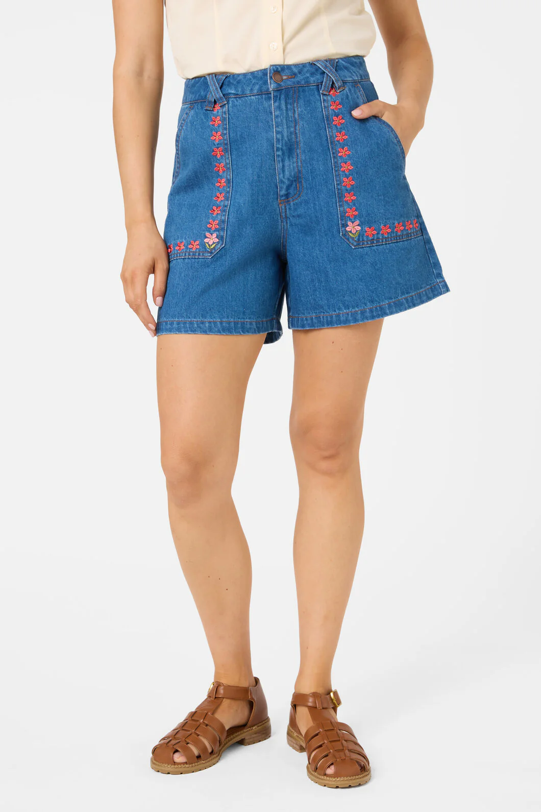 Flower Girl Embroidered Shorts - Image 2