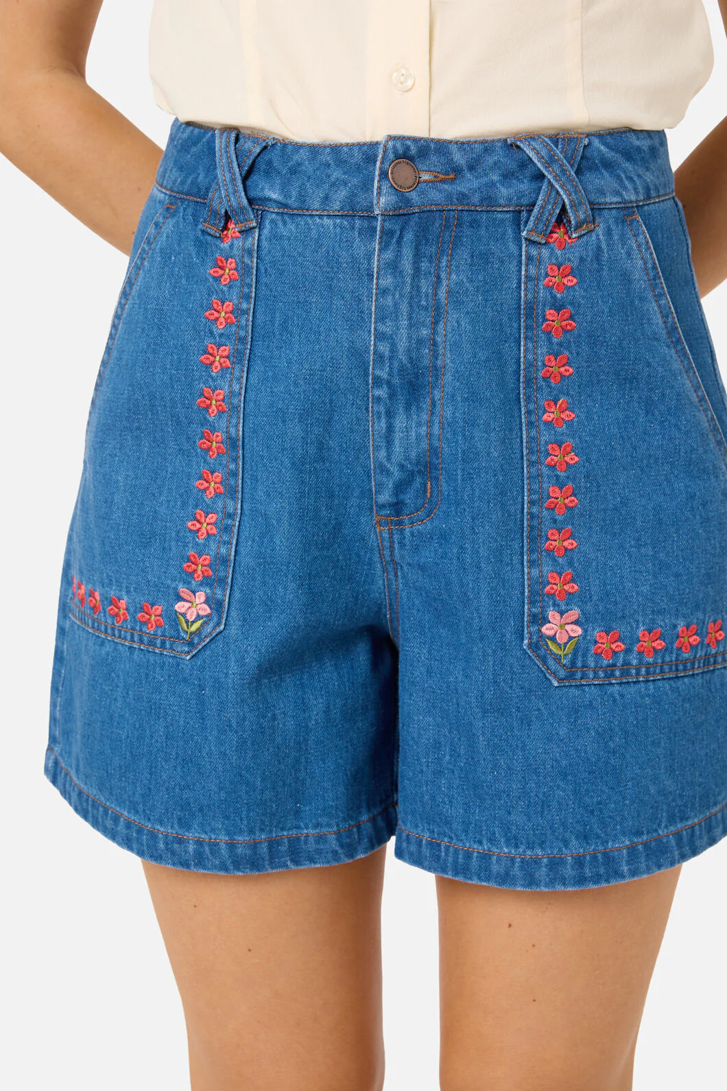 Flower Girl Embroidered Shorts - Image 6
