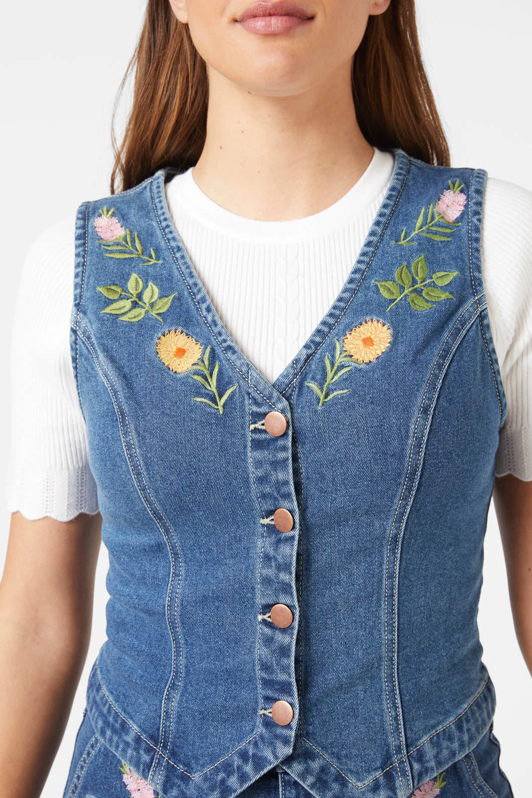 Flower Mix Emb Vest - Image 6
