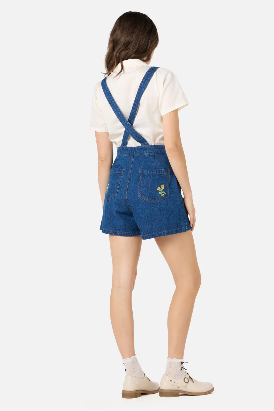 Flower Patch Emb Short Overall - Image 5