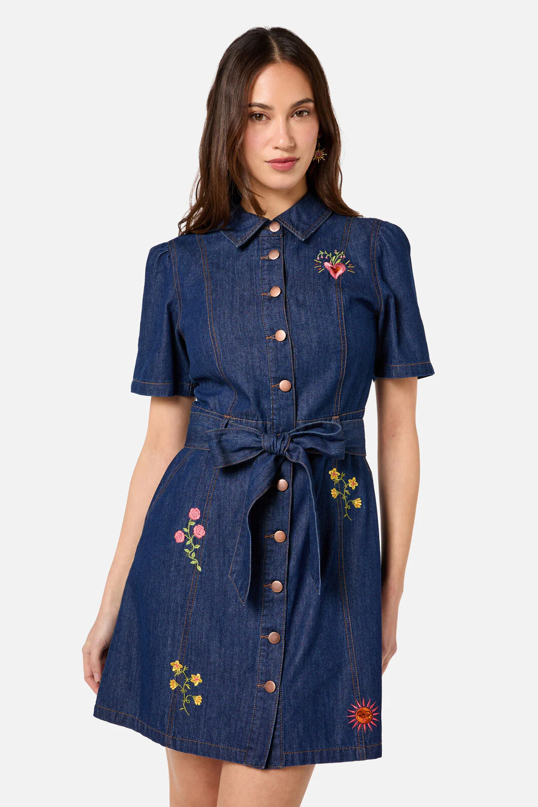 Folk Art Denim Dress - Image 3