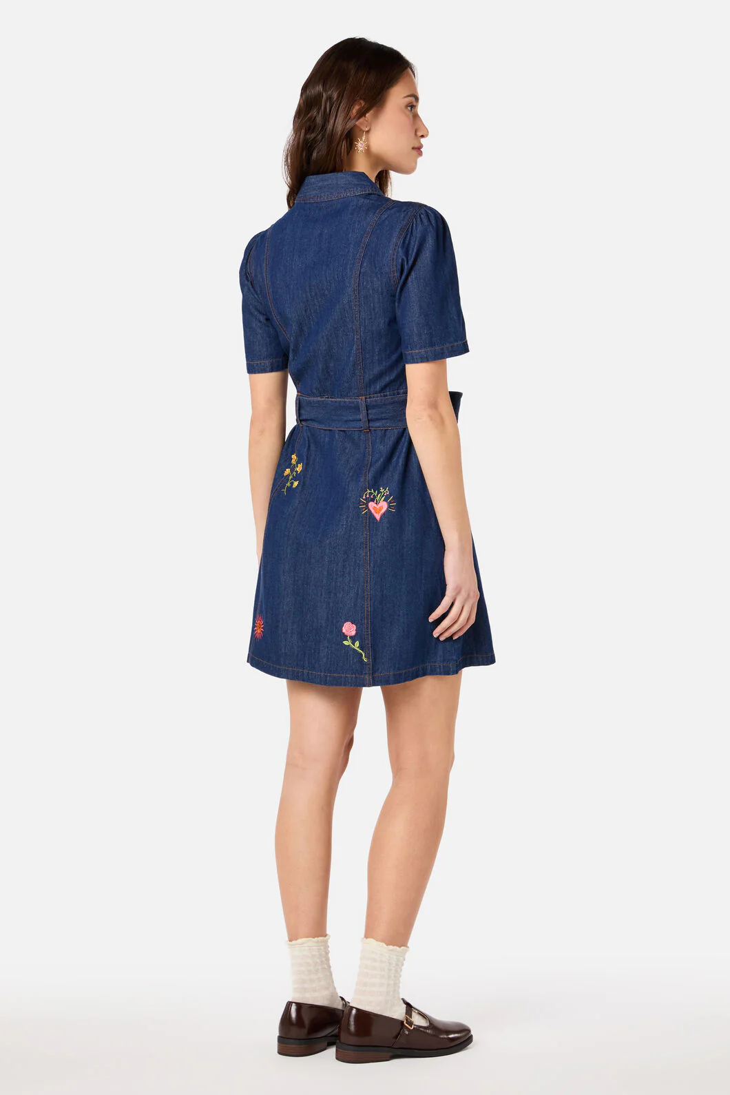 Folk Art Denim Dress - Image 6