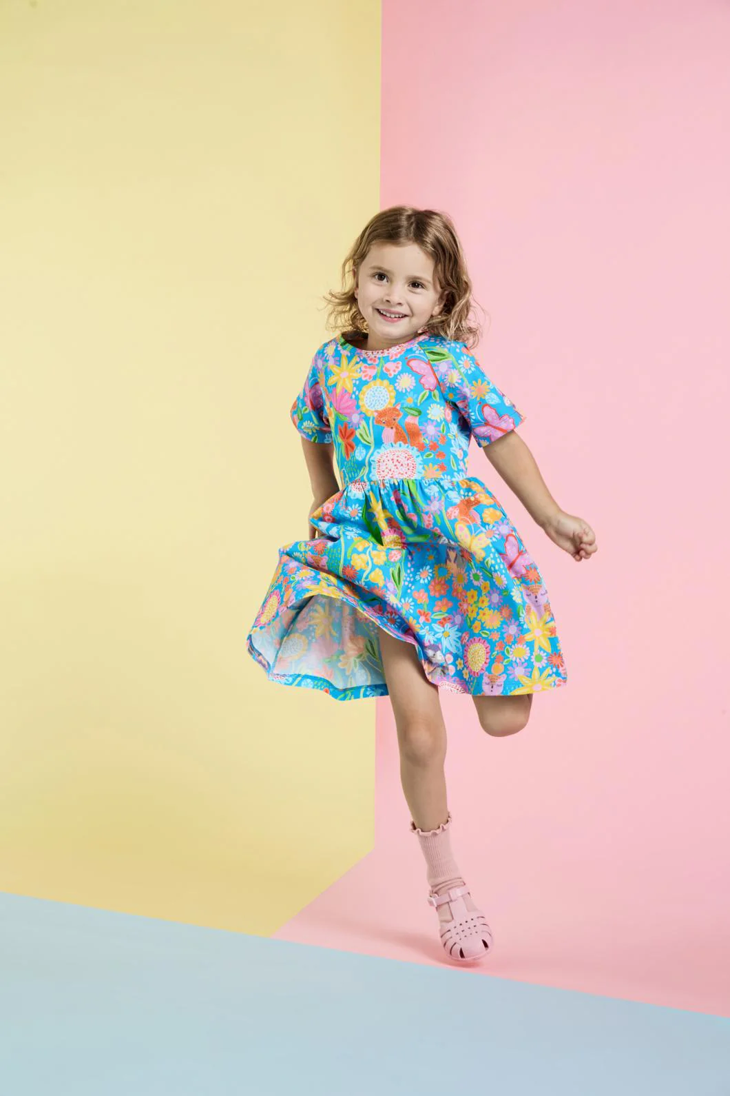 Folk Flower Kids Dress - Image 3