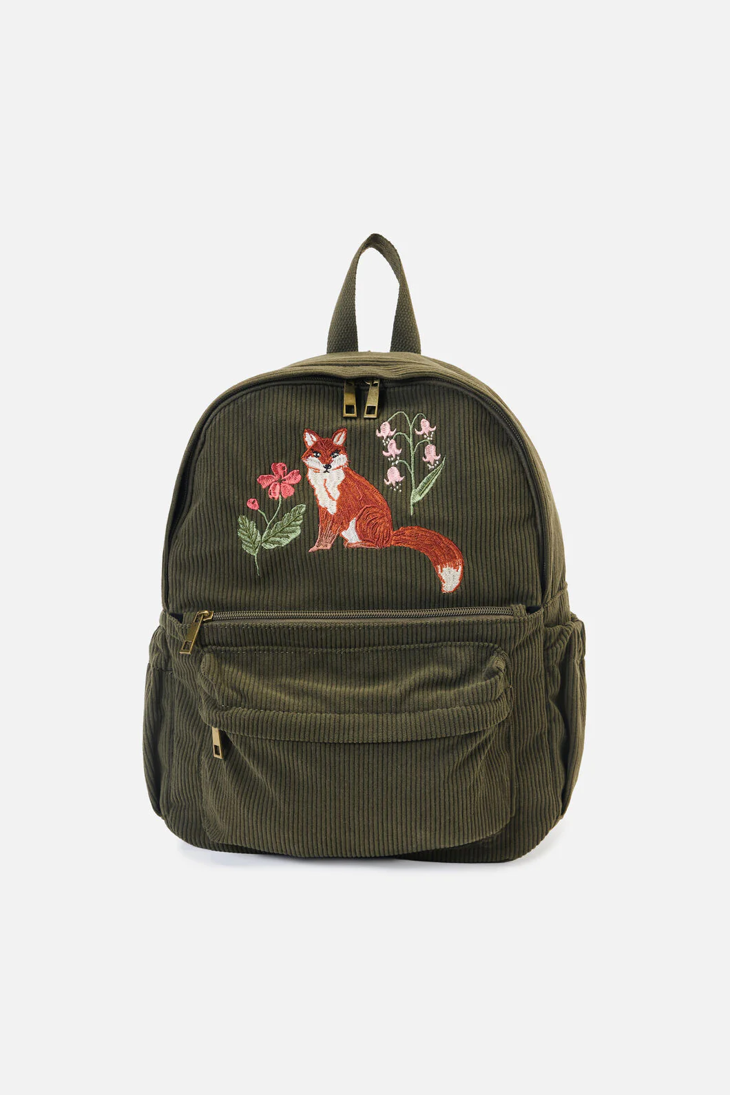 Fox Embroidered Cord Backpack - Image 4