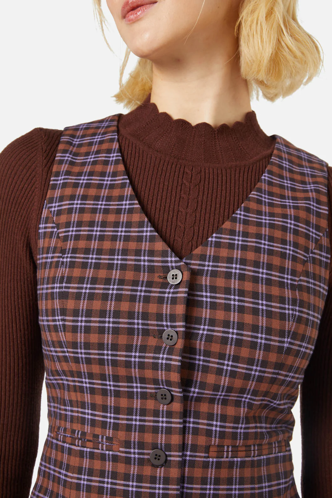 Frances Check Vest - Image 5
