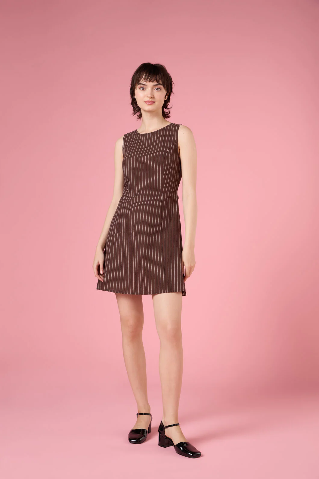 Frankie Pinstripe Shift Dress - Image 9