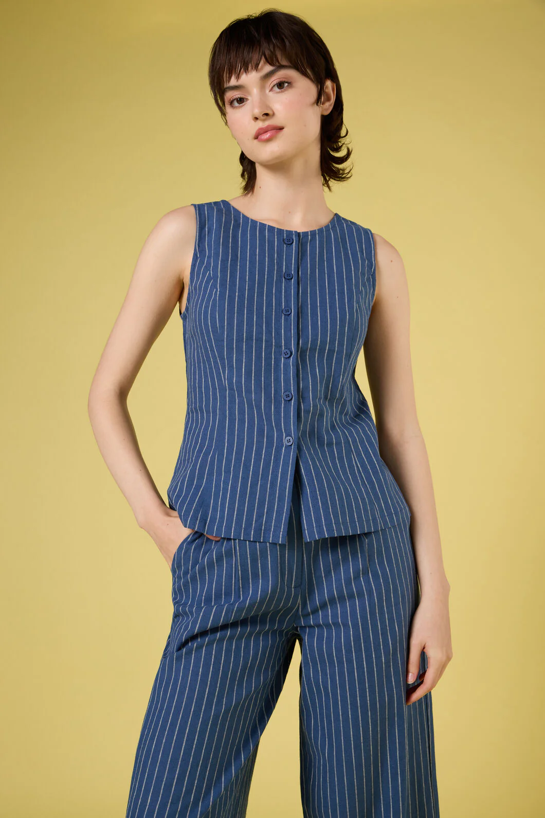 Frankie Pinstripe Vest Top
