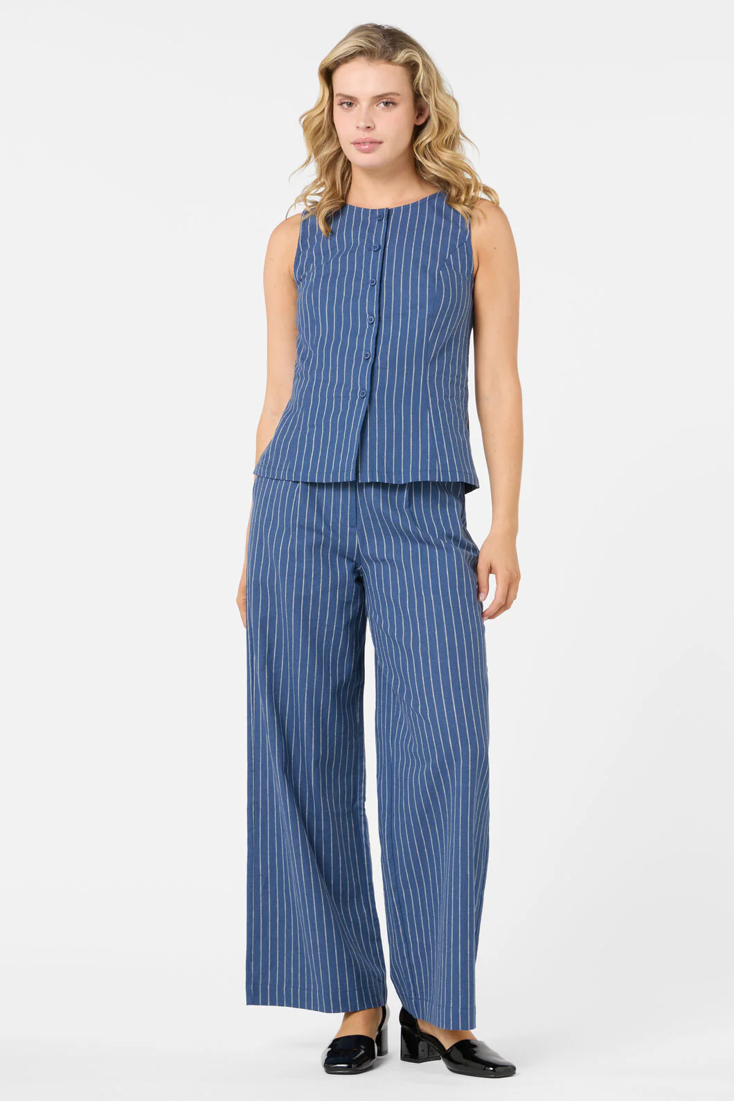 Frankie Pinstripe Vest Top - Image 8
