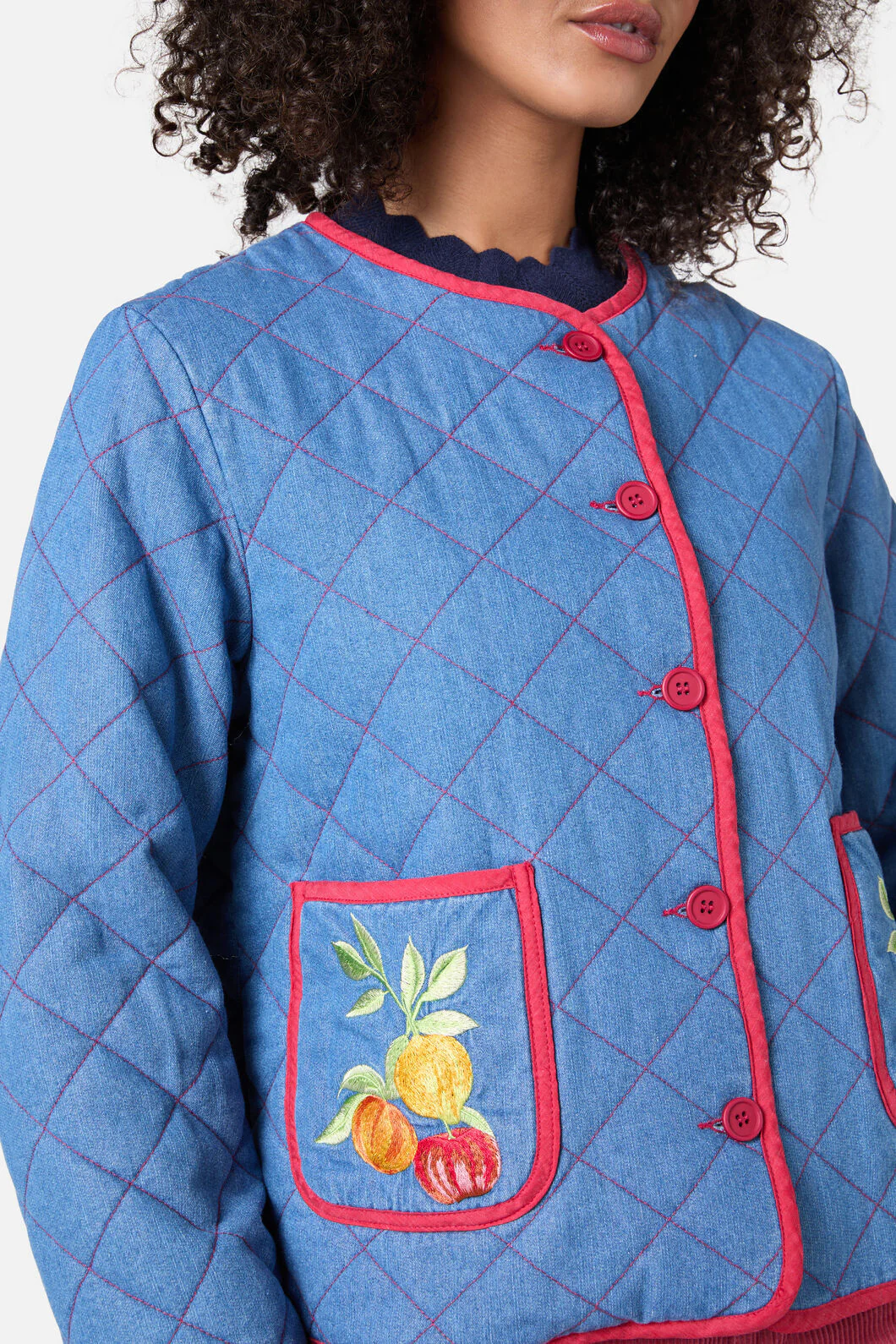 Fruit Emb Quilted Jacket - Image 7