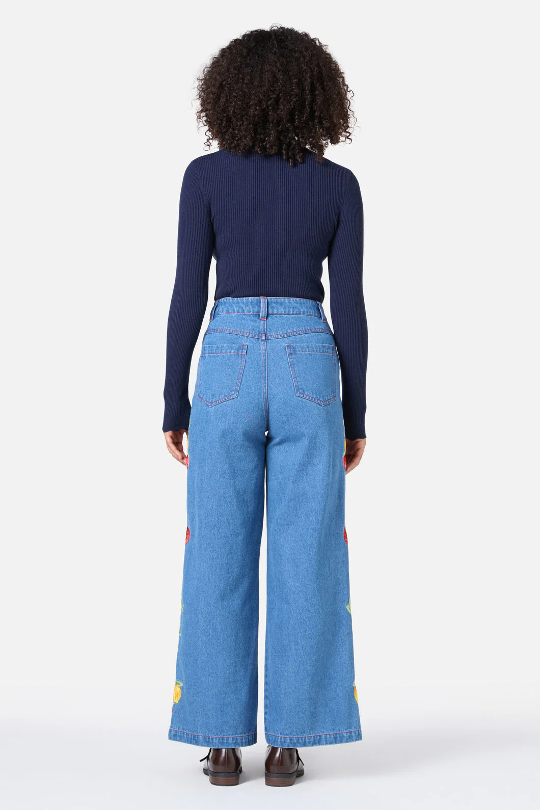 Fruit Embroidered Denim Jean - Image 5