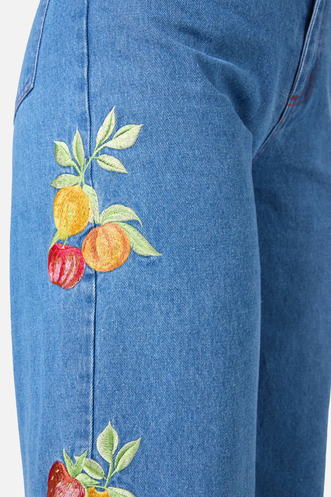 Fruit Embroidered Denim Jean - Image 6
