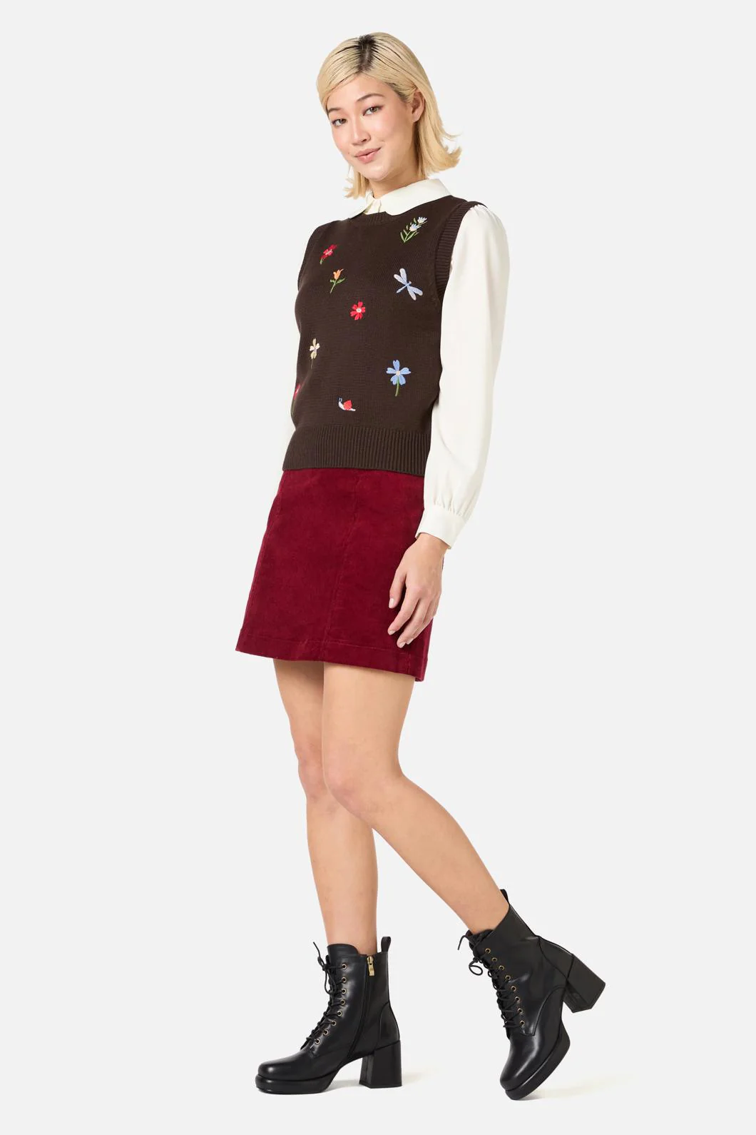 Garden Embroidered Knit Vest - Image 3