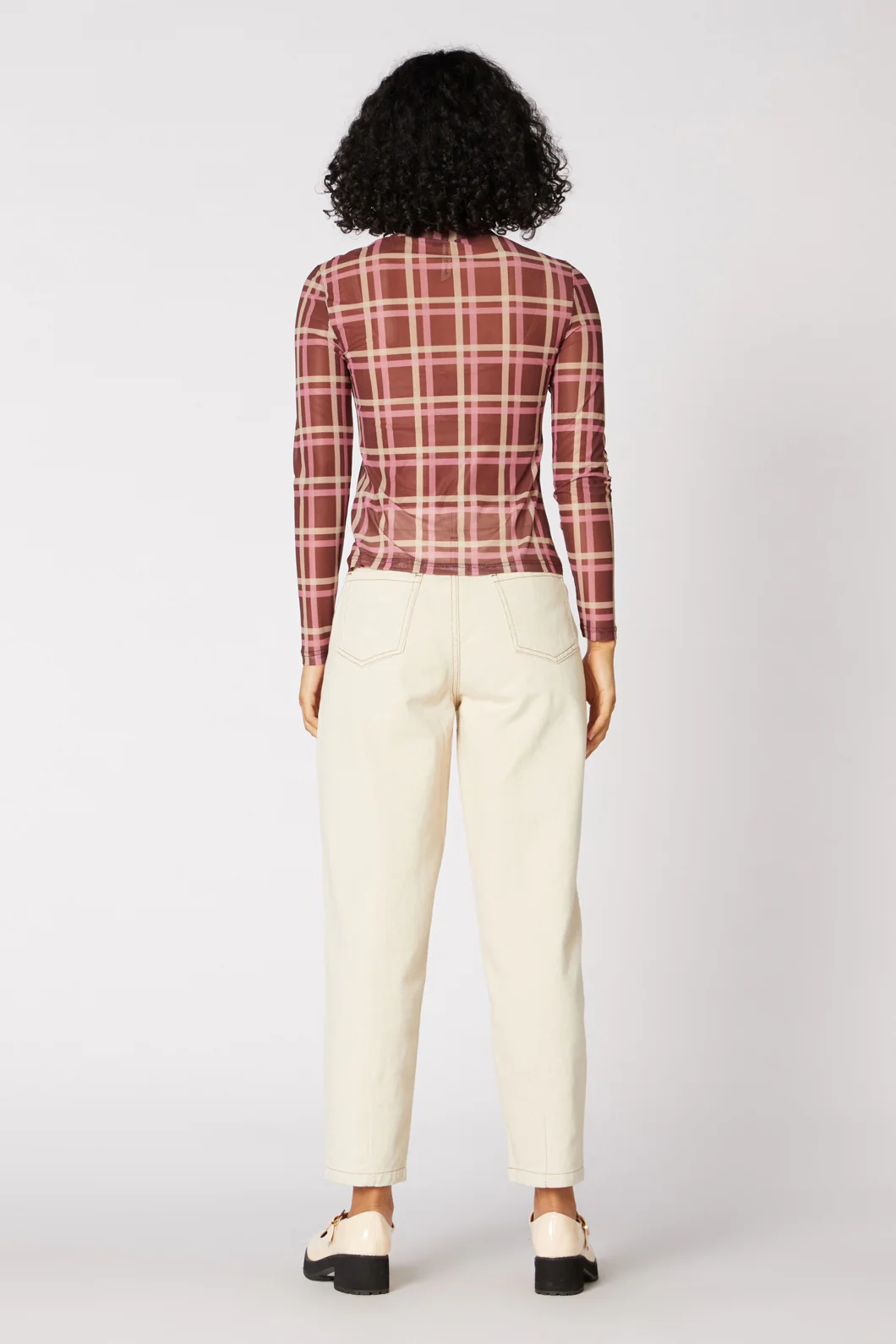 Gina Check Mesh Top - Image 4