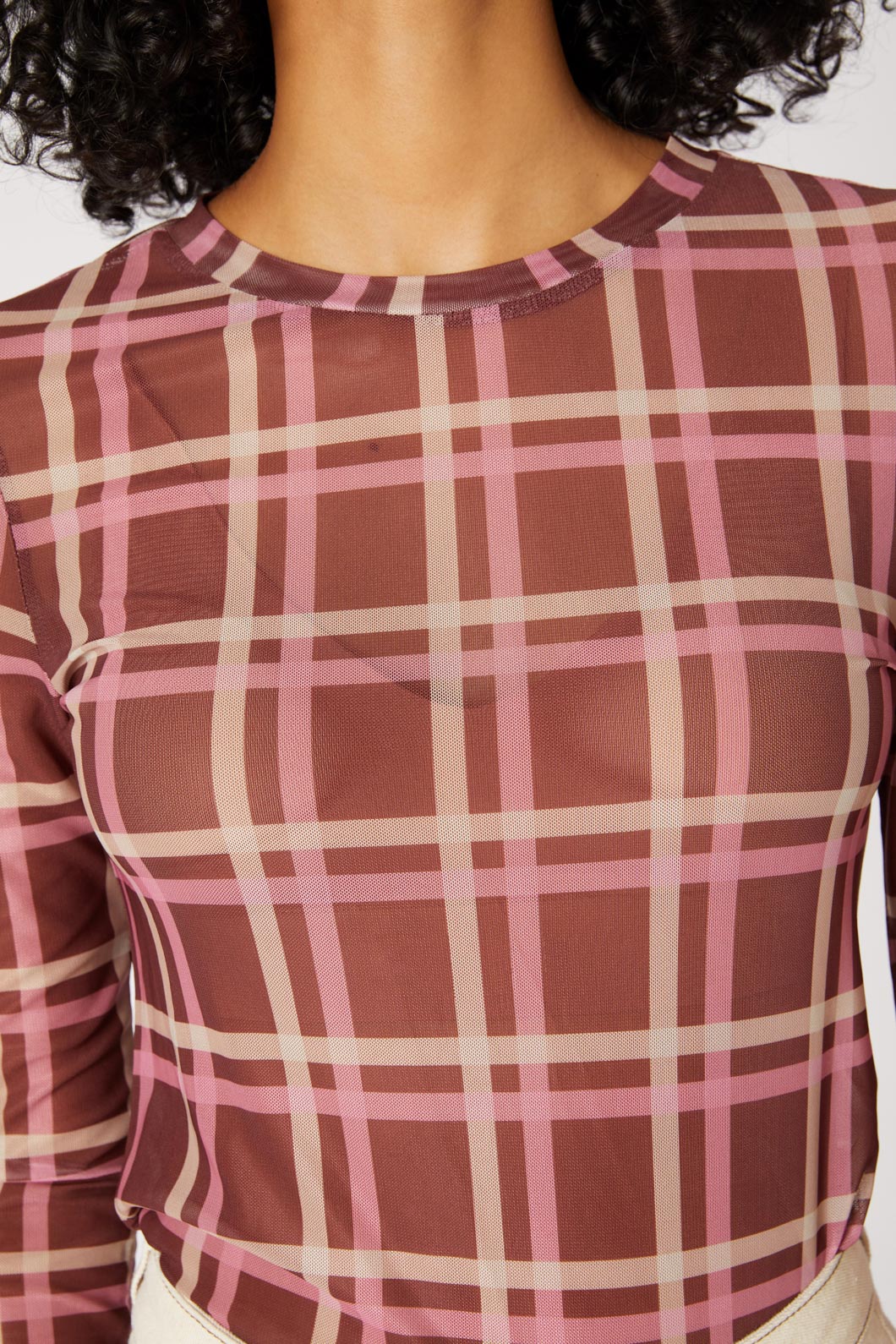 Gina Check Mesh Top - Image 6