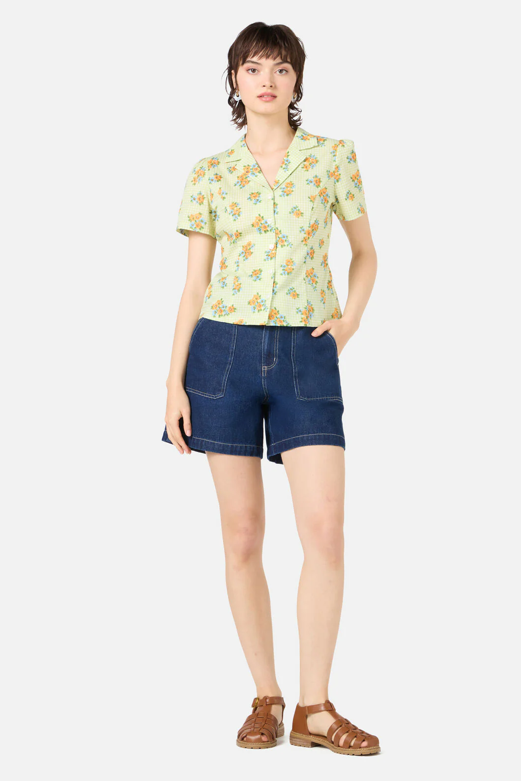 Gingham Floral Blouse - Image 2