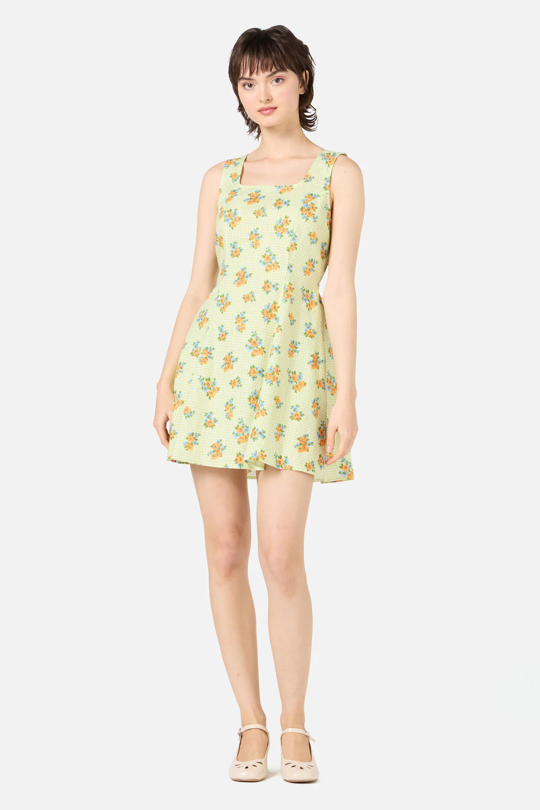 Gingham Floral Shift Dress - Image 4