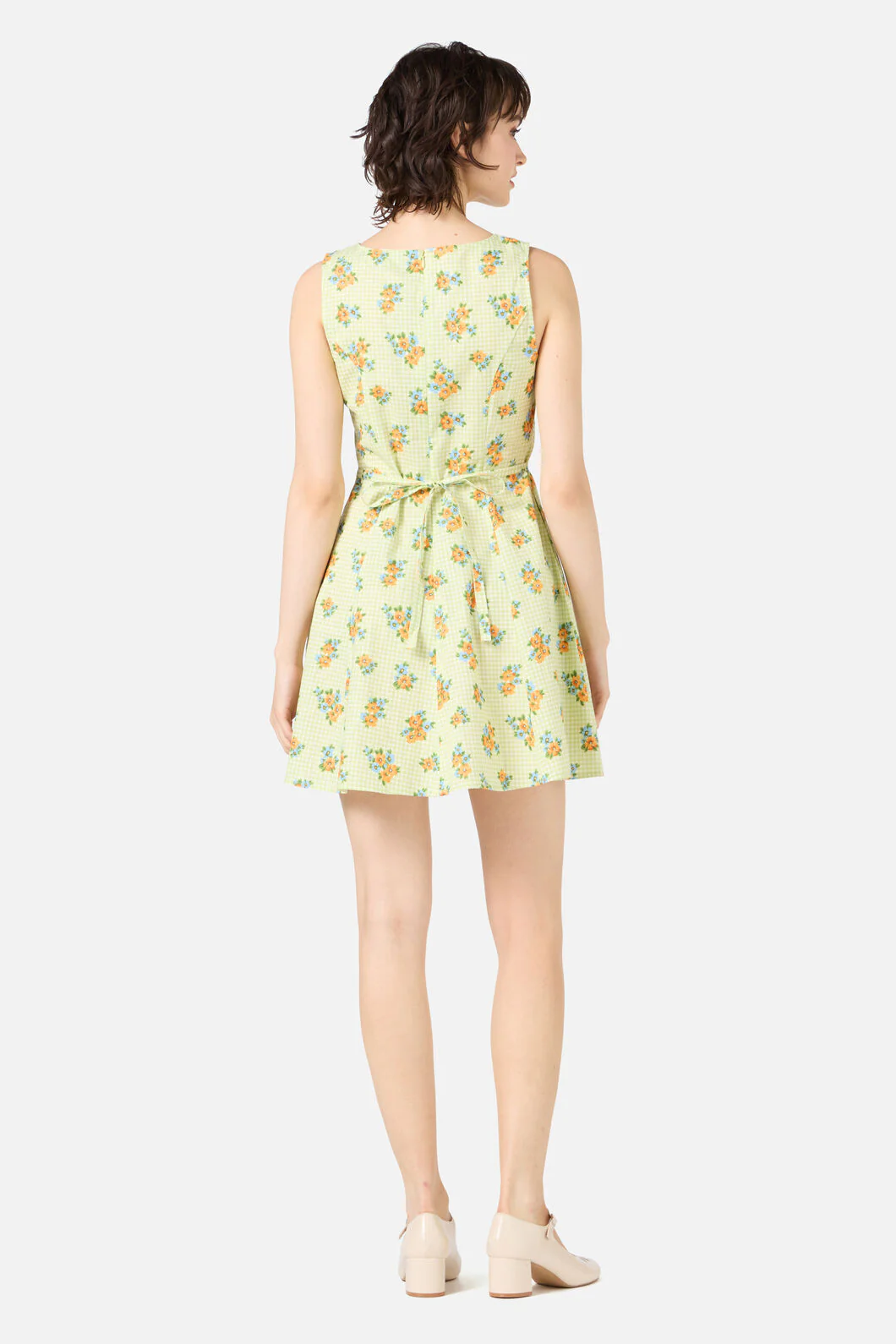 Gingham Floral Shift Dress - Image 8