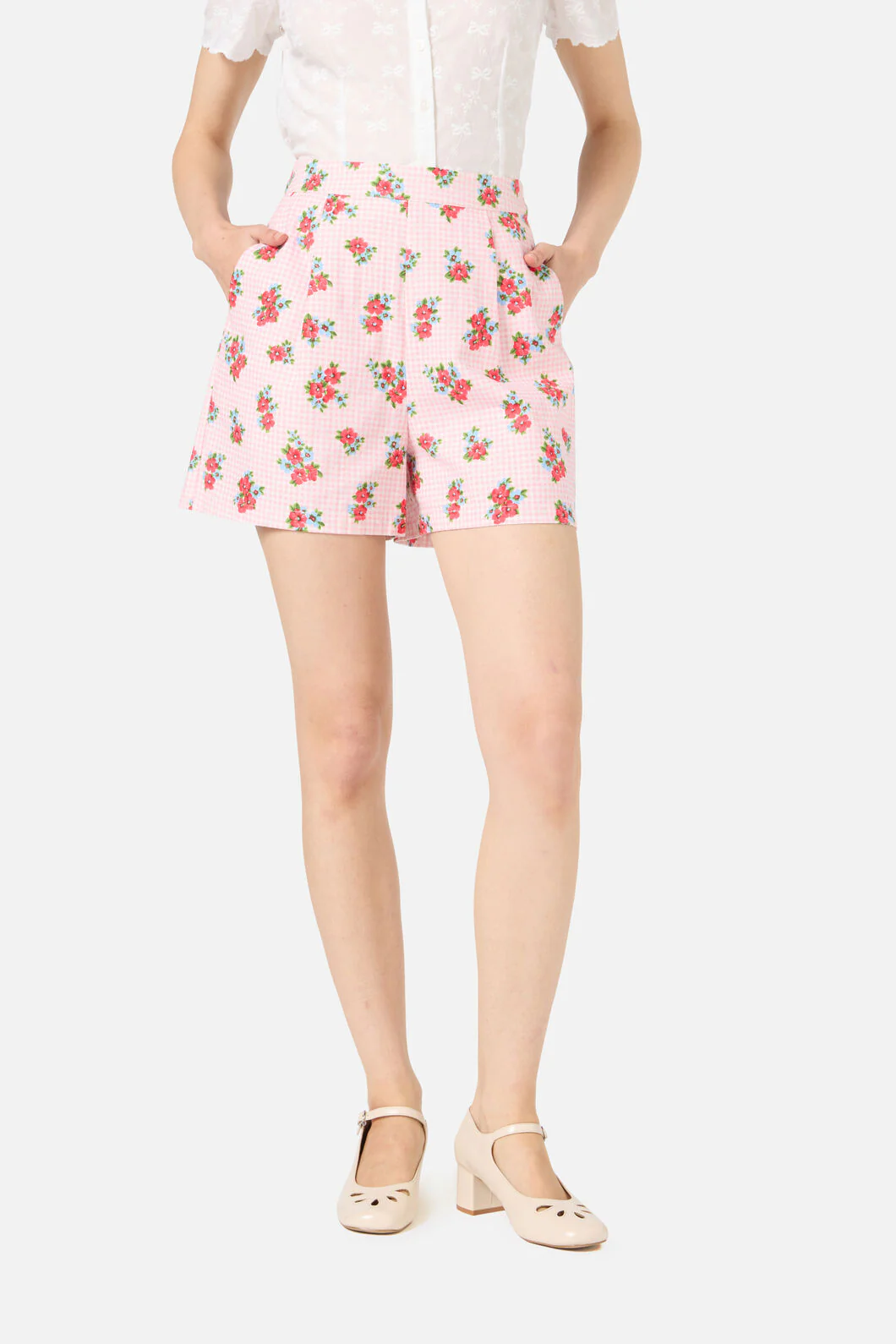 Gingham Floral Shorts - Image 2