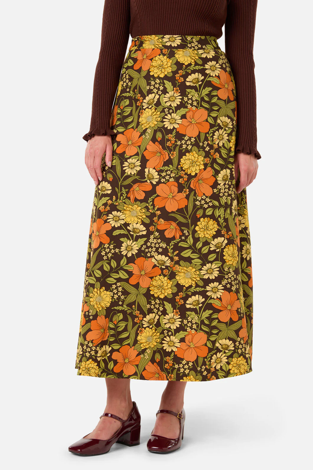 Gloria 70'S Floral Midi Skirt - Image 3