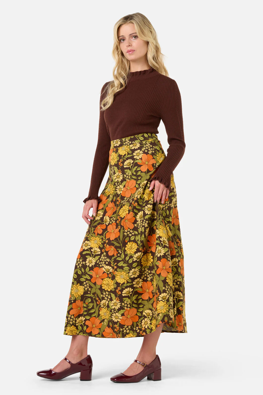 Gloria 70'S Floral Midi Skirt - Image 4