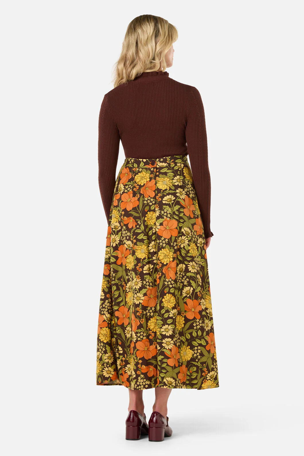 Gloria 70'S Floral Midi Skirt - Image 5