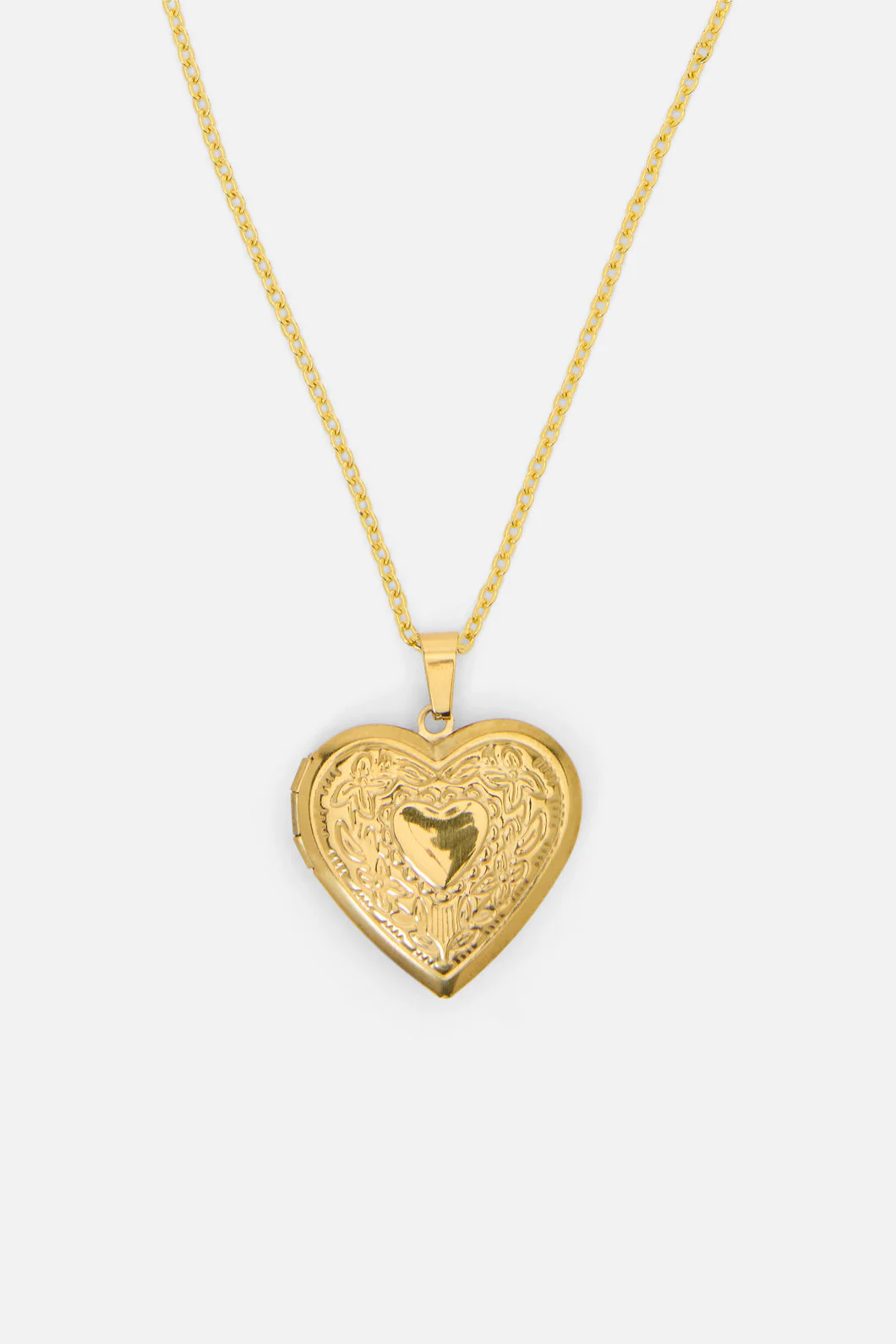 Gold Heart Locket Necklace - Image 2