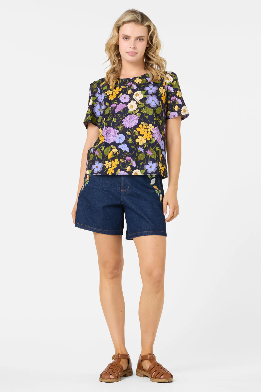 Grasshopper Floral SS Top - Image 2