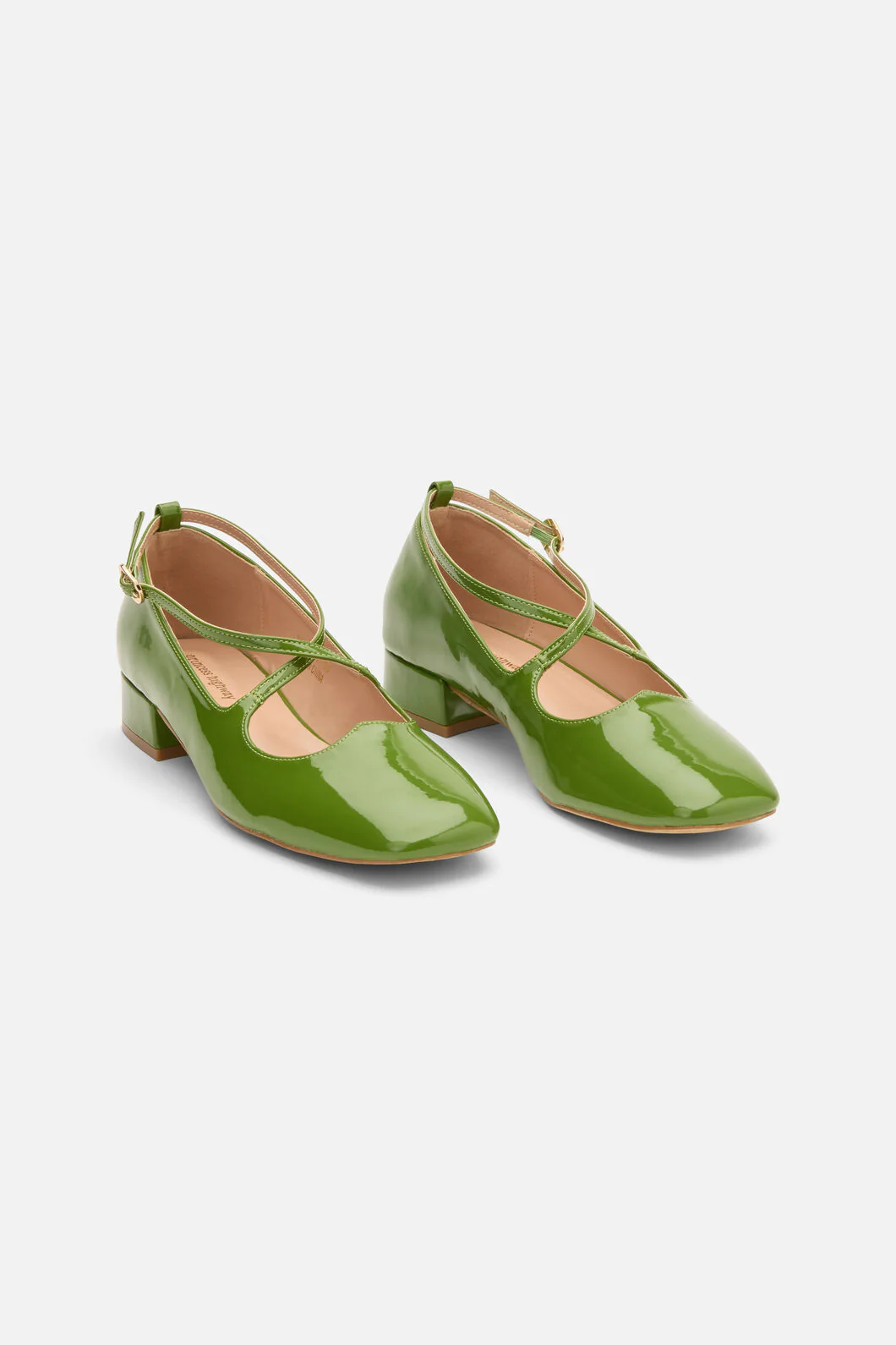 Green Patent Heart Heel
