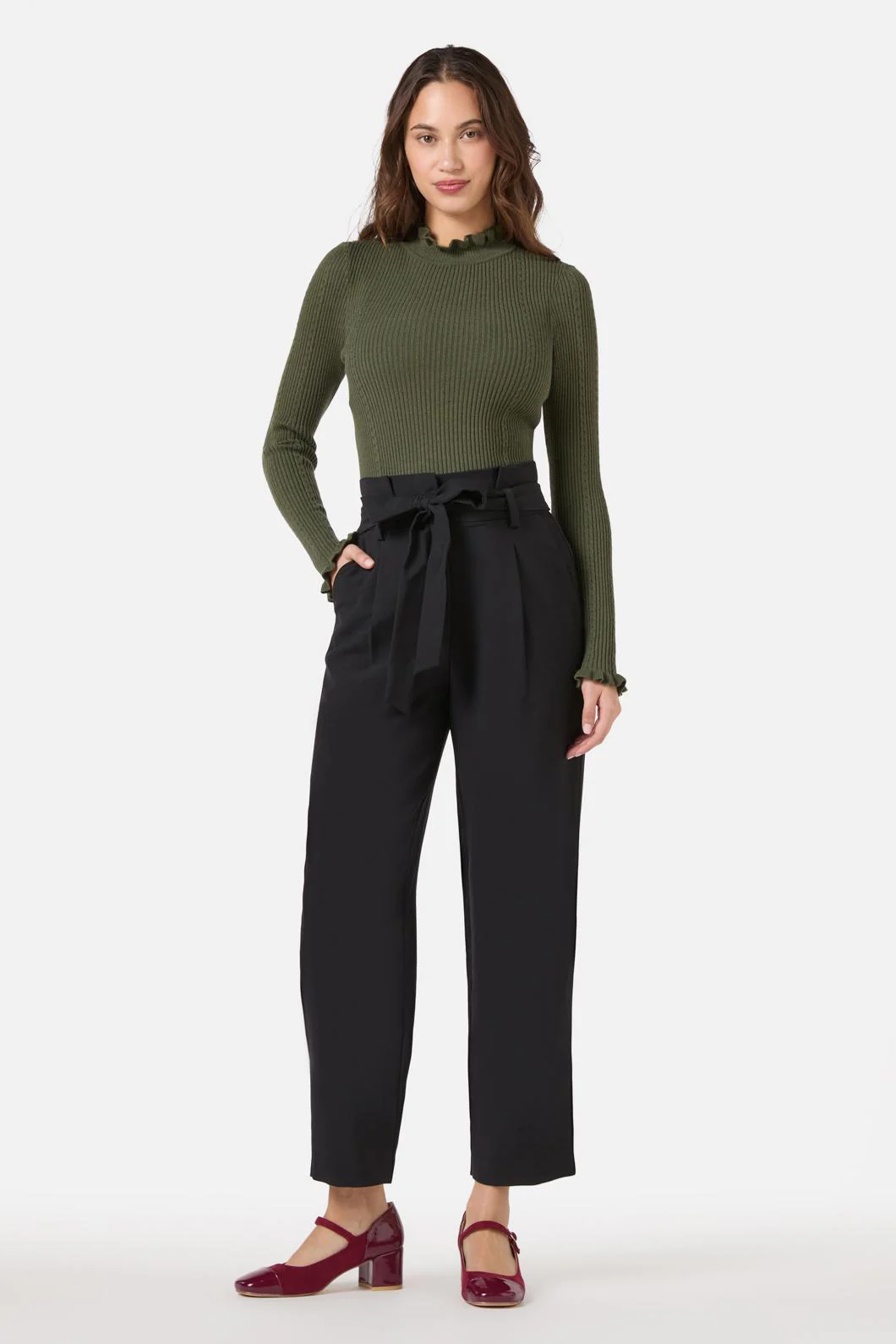Hailey High Waisted Pleat Pant - Image 7