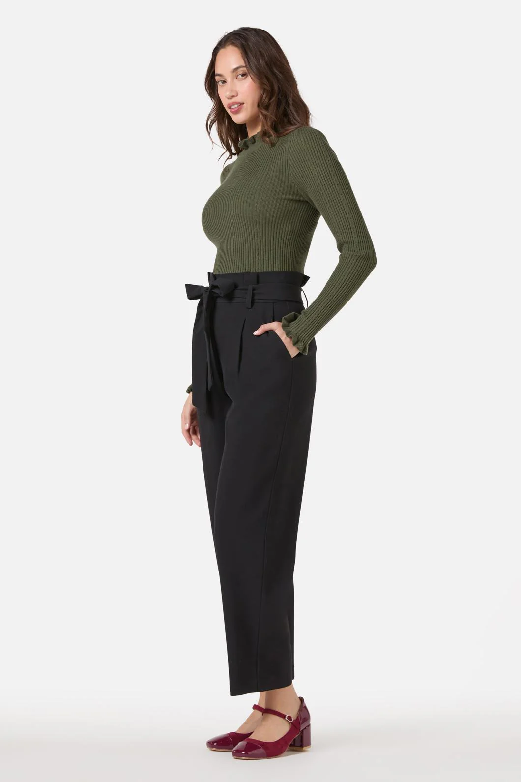 Hailey High Waisted Pleat Pant - Image 9