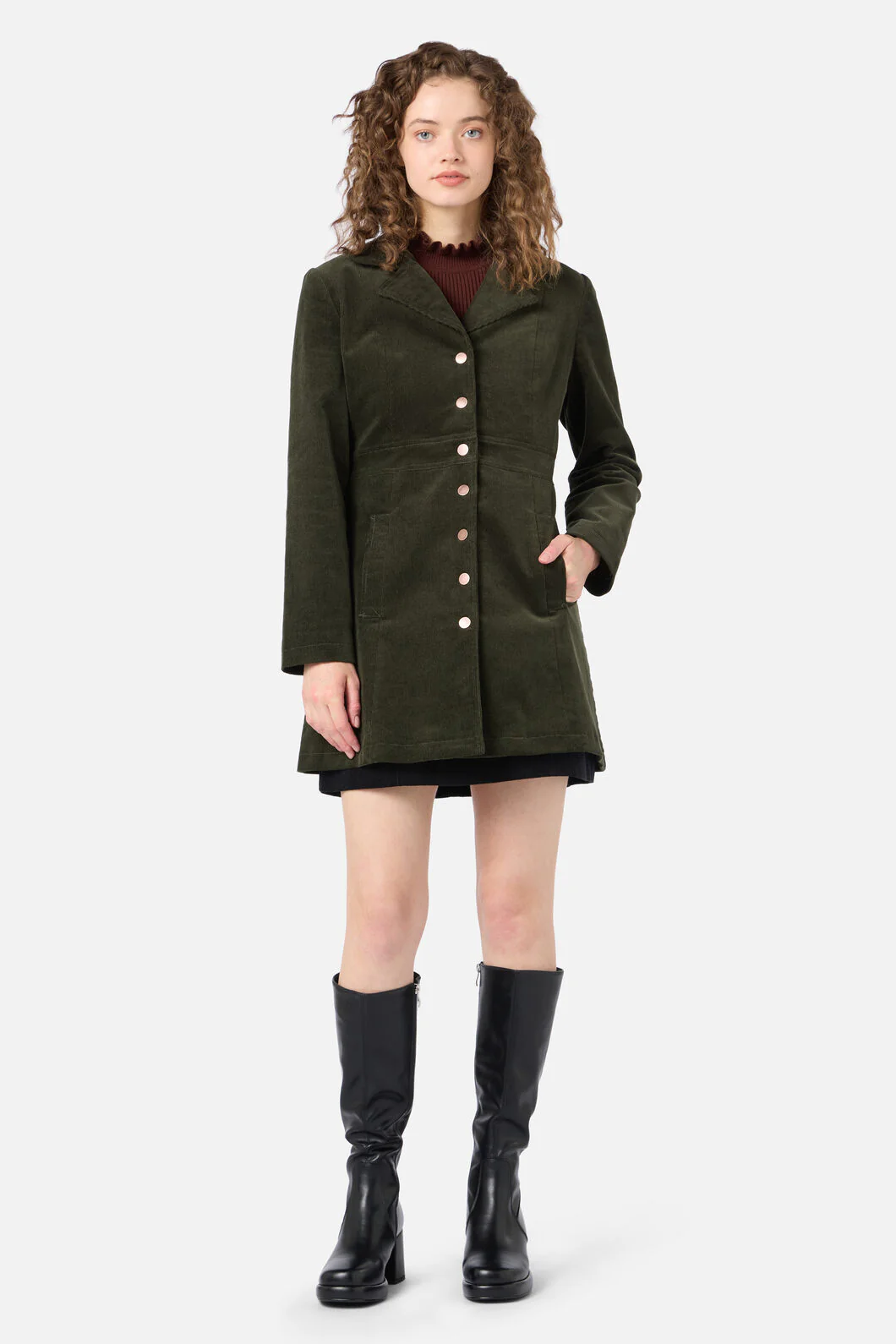 Hazel A-Line Long Cord Jacket - Image 13