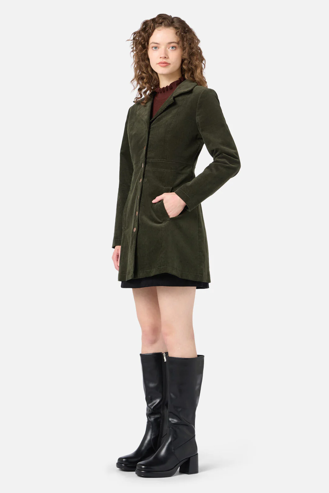 Hazel A-Line Long Cord Jacket - Image 14
