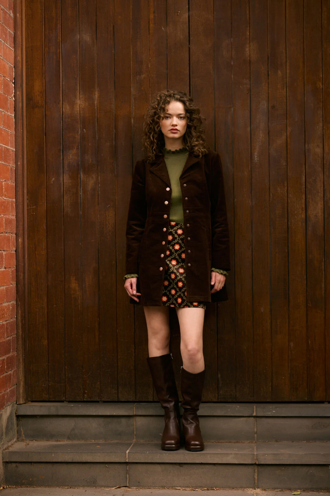 Hazel A-Line Long Cord Jacket - Image 3