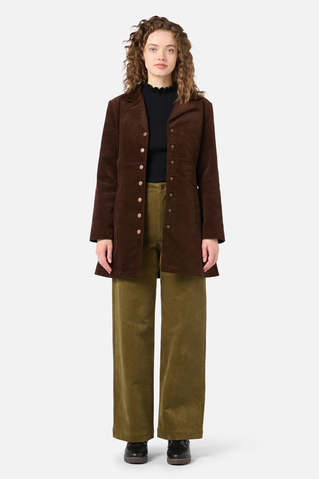 Hazel A-Line Long Cord Jacket - Image 4